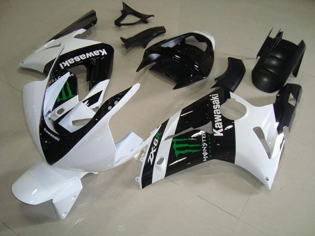 ZX6R 03-04 Motorrad Verkleidung - Weiß Monster