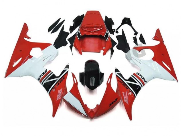 R6 03-05 Motorrad Vollverkleidung - Rot Weiß Schwarz R6 03-05 Motorrad Vollverkleidung - Rot Weiß Schwarz