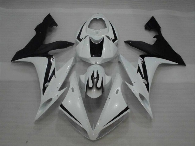 R1 04-06 Motorrad Verkleidungen - Weiß Schwarz Flamme R1 04-06 Motorrad Verkleidungen - Weiß Schwarz Flamme