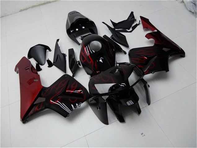 CBR 600 RR 05-06 Motorrad Verkleidungen - Rot Flamme Schwarz