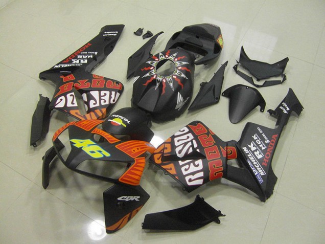 CBR 600 RR 05-06 Motorrad Verkleidungen - Matt Schwarzer Rossi
