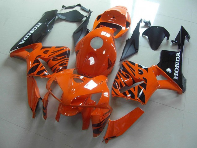 CBR 600 RR 05-06 Motorrad Verkleidungen - Orange Schwarze Flamme