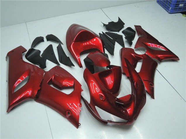 ZX6R 05-06 Motorrad Verkleidungen - Candy Rot