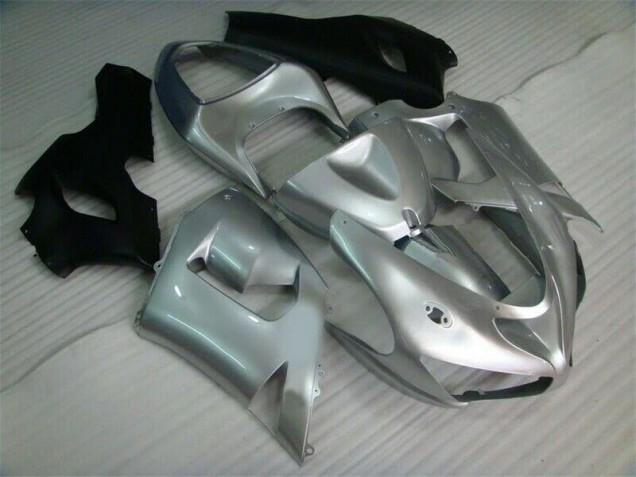 ZX6R 05-06 Motorrad Verkleidungen - Silber Schwarz ZX6R 05-06 Motorrad Verkleidungen - Silber Schwarz