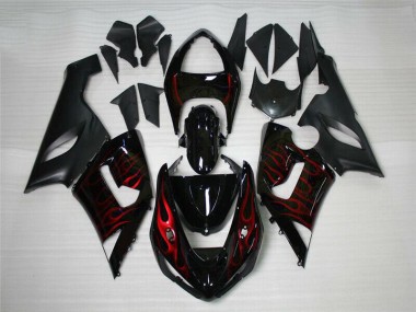 ZX6R 05-06 Motorrad Verkleidungen - Rot Schwarz