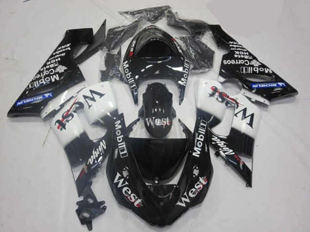 ZX6R 05-06 Motorrad Verkleidung - Weiß Schwarz