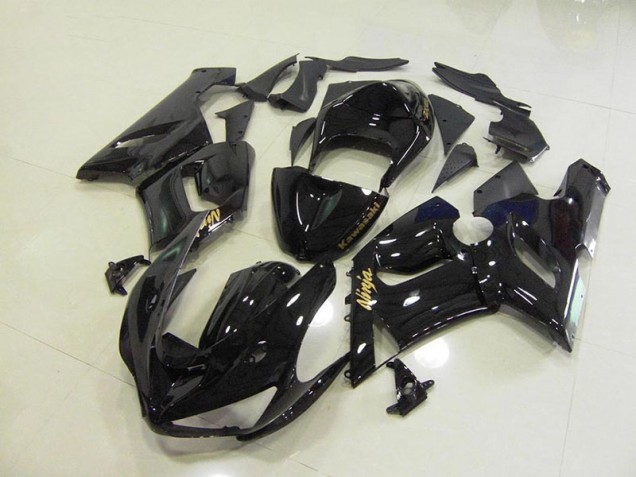 ZX6R 05-06 Motorrad Verkleidungen - Glänzend Schwarz Gold Aufkleber