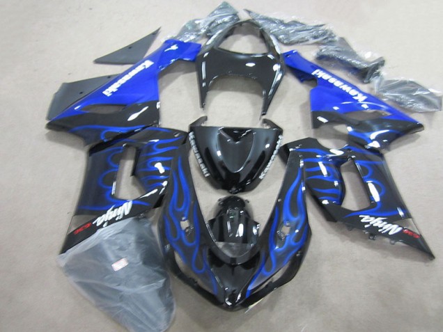 ZX6R 05-06 Motorrad Verkleidungen - Schwarz Blau Flammen Ninja 636 ZX6R 05-06 Motorrad Verkleidungen - Schwarz Blau Flammen Ninja 636