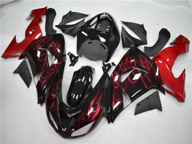 ZX10R 06-07 Motorrad Verkleidungen - Rot Flamme ZX10R 06-07 Motorrad Verkleidungen - Rot Flamme