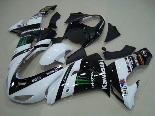 ZX10R 06-07 Motorrad Verkleidungen - Weiß Monster