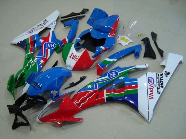 R6 06-07 Motorrad Verkleidungen - Blau Rot Weiß Grün R6 06-07 Motorrad Verkleidungen - Blau Rot Weiß Grün