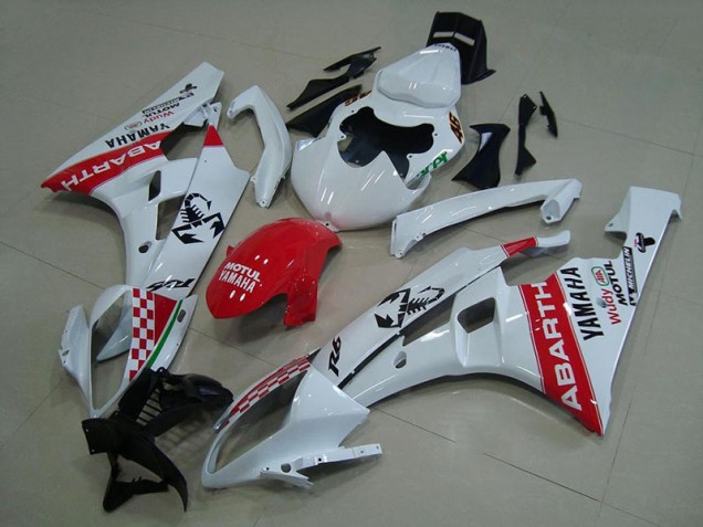 R6 06-07 Motorrad Verkleidungen - Weiß Rot Abarth R6 06-07 Motorrad Verkleidungen - Weiß Rot Abarth