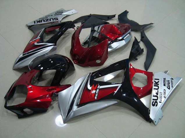 GSXR 1000 K7 07-08 Motorrad Verkleidung - Rot Schwarz Silber