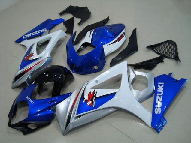GSXR 1000 K7 07-08 Motorrad Verkleidungen - Weiß Blau