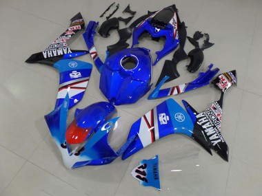 R1 07-08 Motorrad Verkleidungen - Blau Weiß Schwarz Aufkleber