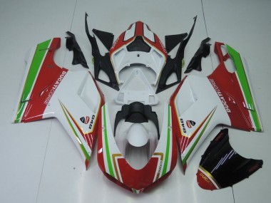 Ducati 848 1098 1198 07-14 Motorrad Verkleidungen - Rot Weiß Und Grün