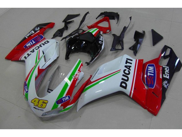 Ducati 848 1098 1198 07-14 Motorrad Verkleidungen - Rot Weiß Gelb 46