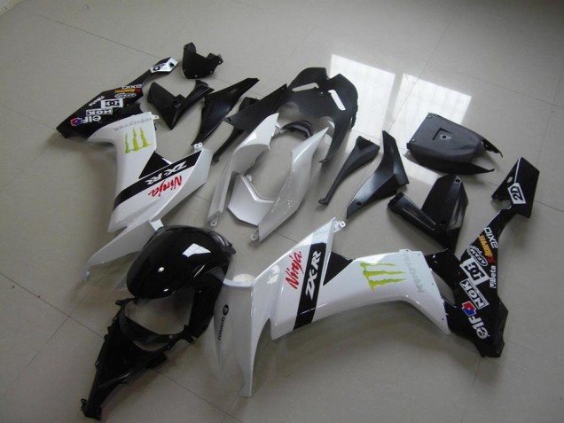 ZX10R 08-10 Motorrad Verkleidungen - Weiß Monster