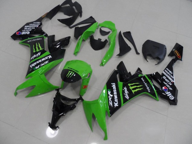 ZX10R 08-10 Motorrad Verkleidungen - Grünes und Schwarz Monster