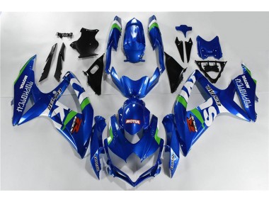 GSXR 600 / 750 K8 08-10 Motorrad Verkleidungen - Blau Weiß Grün