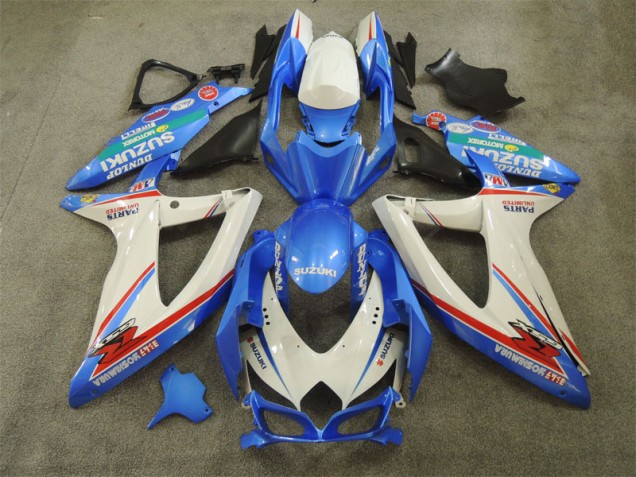 GSXR 600 K8 08-10 Motorrad Verkleidungen - Blau Weiß mit Aufklebern GSXR 600 K8 08-10 Motorrad Verkleidungen - Blau Weiß mit Aufklebern