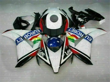 CBR 1000 RR 08-11 Motorrad Verkleidungen - Weiß Blau Rot Eurobet Lee