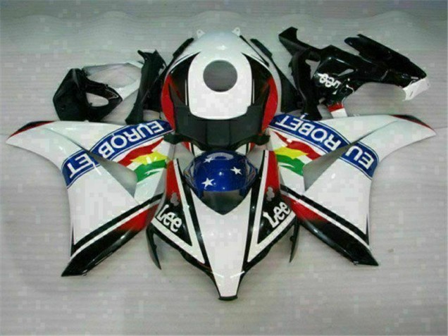CBR 1000 RR 08-11 Motorrad Verkleidungen - Weiß Blau Rot Eurobet Lee