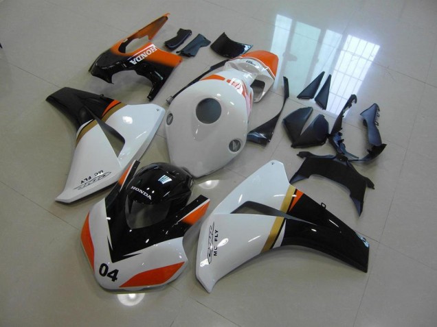 CBR 1000 RR 08-11 Motorrad Verkleidungen - Weiß Und Schwarz Und Orange Rennen CBR 1000 RR 08-11 Motorrad Verkleidungen - Weiß Und Schwarz Und Orange Rennen