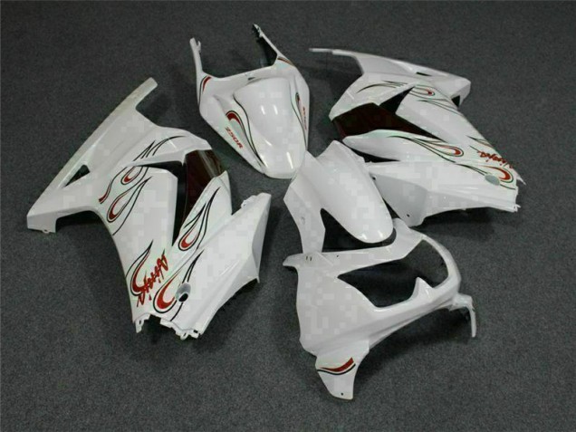 EX250 08-12 Motorrad Verkleidungen - Weiß Rot
