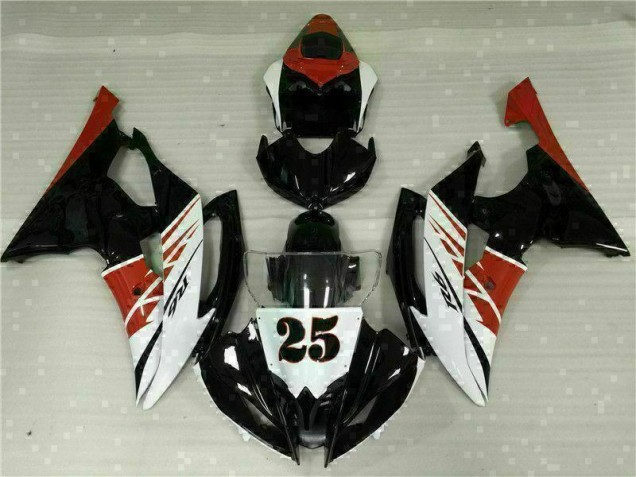 R6 08-16 Motorrad Vollverkleidung - Weiß Schwarz R6 08-16 Motorrad Vollverkleidung - Weiß Schwarz