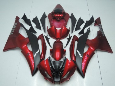 R6 08-16 Motorrad Verkleidungen - Candy Rot und Schwarz