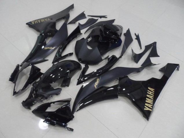 R6 08-16 Motorrad Verkleidungen - Schwarz mit goldenem Aufkleber R6 08-16 Motorrad Verkleidungen - Schwarz mit goldenem Aufkleber