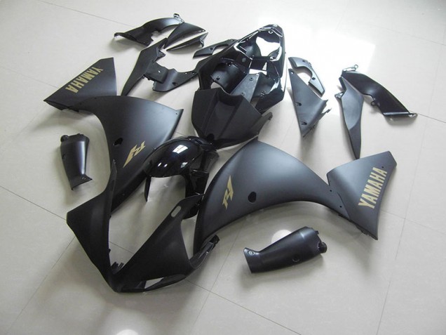 R1 09-11 Motorrad Verkleidungen - Matt Schwarze und goldene Aufkleber R1 09-11 Motorrad Verkleidungen - Matt Schwarze und goldene Aufkleber