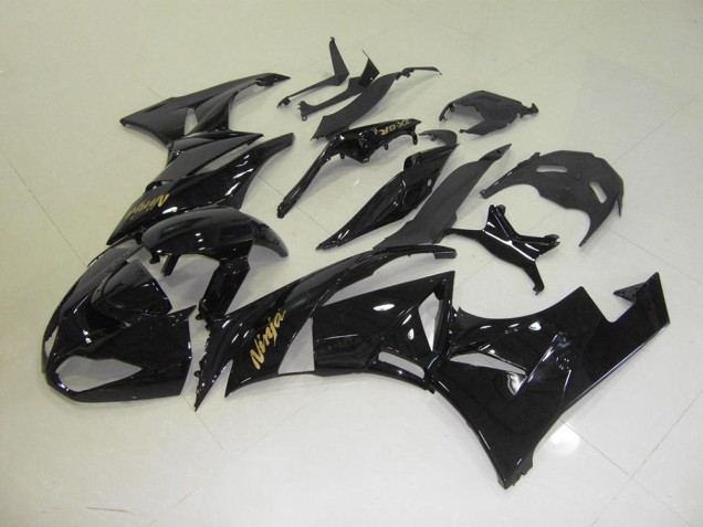 ZX6R 09-12 Motorrad Verkleidungen - Schwarz mit goldenem Aufkleber ZX6R 09-12 Motorrad Verkleidungen - Schwarz mit goldenem Aufkleber