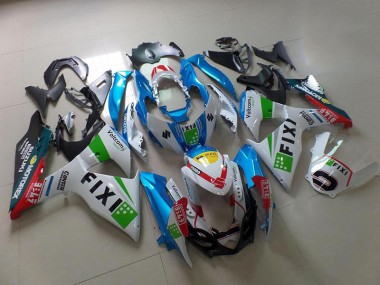 GSXR 1000 K9 09-16 Motorrad Verkleidungen - Hell blau Fixi