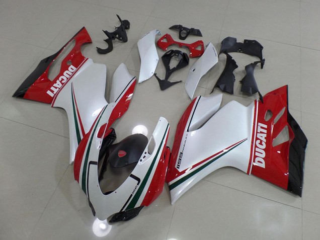 Ducati 1199 11-14 Motorrad Verkleidung - Weiß Rot Ducati 1199 11-14 Motorrad Verkleidung - Weiß Rot