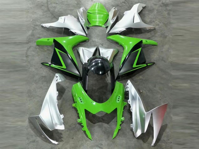 GSXR 600 / 750 K11 11-24 Motorrad Verkleidung - Grün Silber