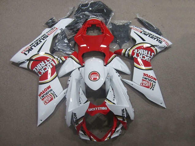 GSXR 600 K11 11-24 Motorrad Verkleidungen - Weiß Lucky Strike Rot Motul GSXR 600 K11 11-24 Motorrad Verkleidungen - Weiß Lucky Strike Rot Motul