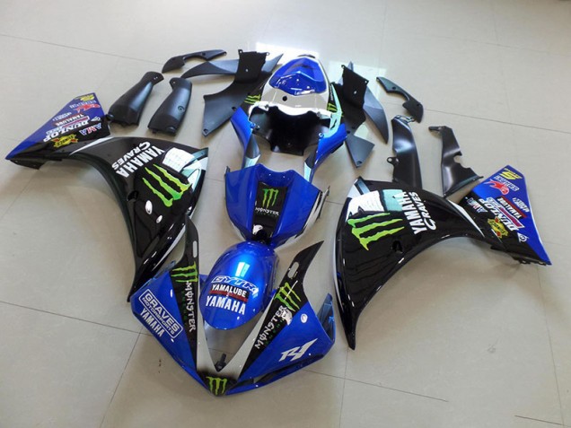 R1 12-14 Motorrad Verkleidungen - BlauSchwarz Monster R1 12-14 Motorrad Verkleidungen - BlauSchwarz Monster