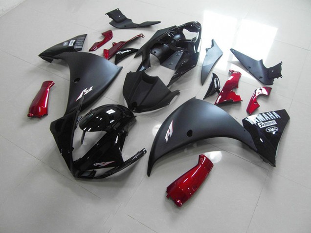 R1 12-14 Motorrad Verkleidungen - Matt Schwarz Rot R1 12-14 Motorrad Verkleidungen - Matt Schwarz Rot