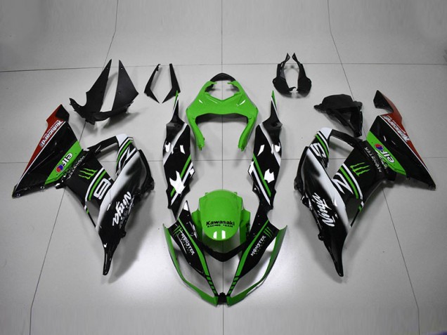 ZX6R 13-18 Motorrad Verkleidungen - Grün Schwarz Weiß ZX6R 13-18 Motorrad Verkleidungen - Grün Schwarz Weiß