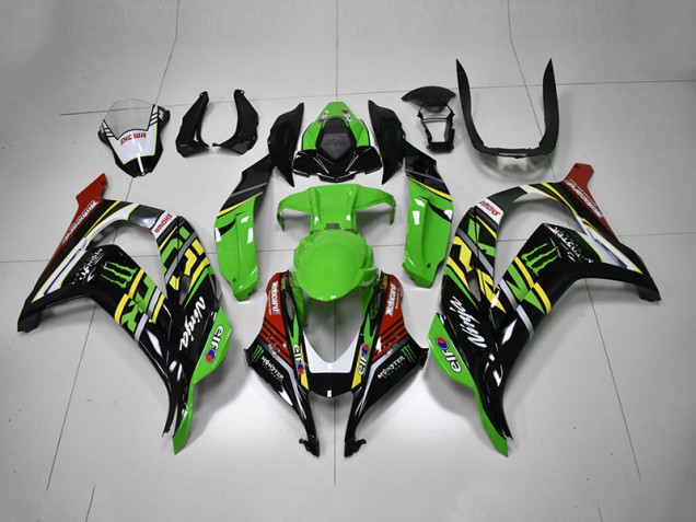 ZX10R 16-19 Motorrad Verkleidungen - Grün Schwarz Rot Ninja Monster ZX10R 16-19 Motorrad Verkleidungen - Grün Schwarz Rot Ninja Monster